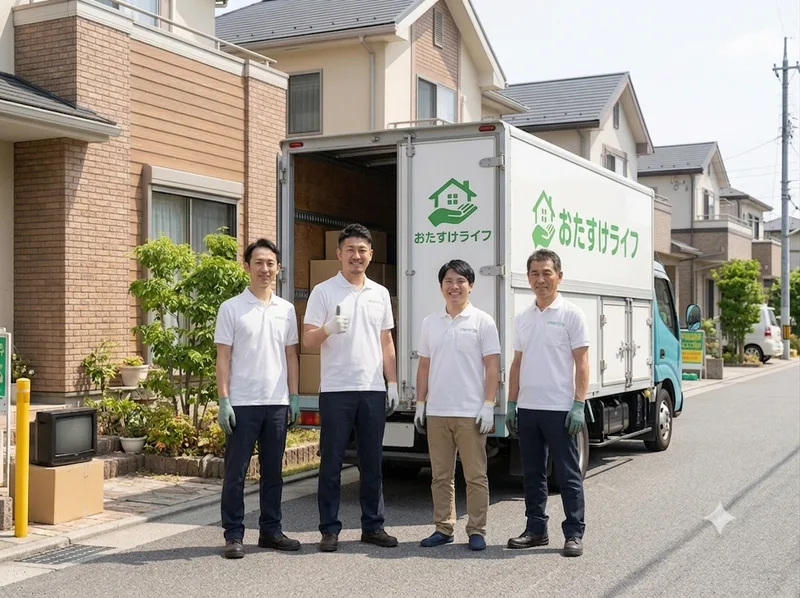 トラックの前に並ぶ自社スタッフ(イメージ)