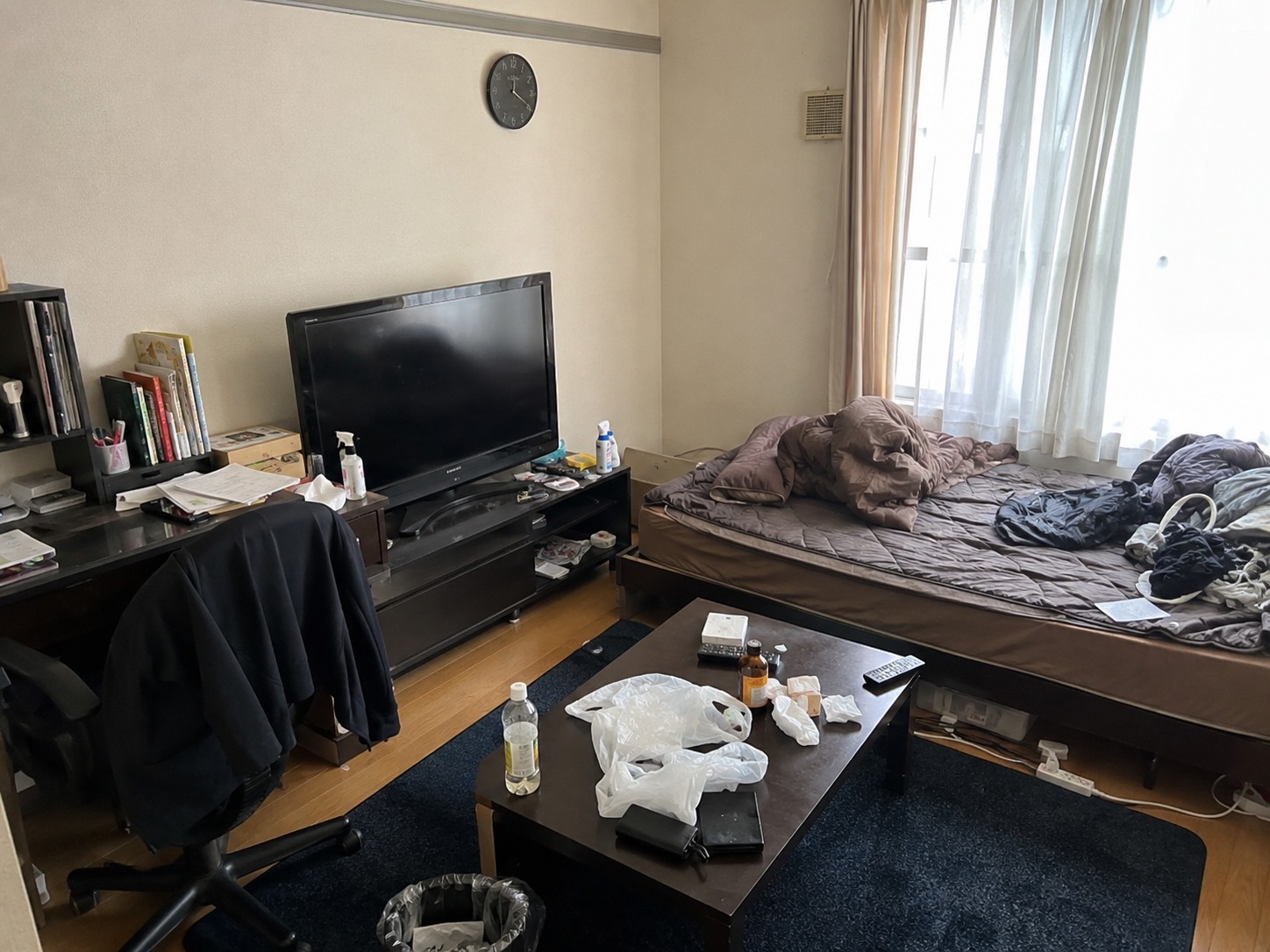 一軒家のテレビ・ベッドなど回収作業報告 作業前(大津市)