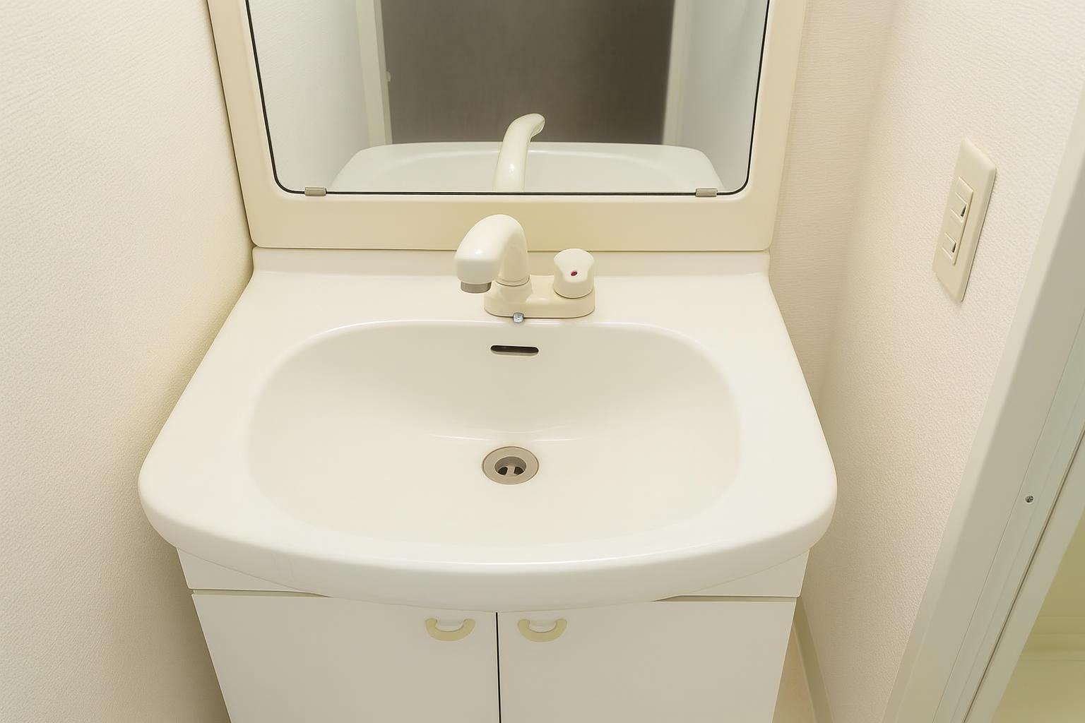 1DK・1LDKの水回りセット清掃を実施 洗面台 作業後(大津市)